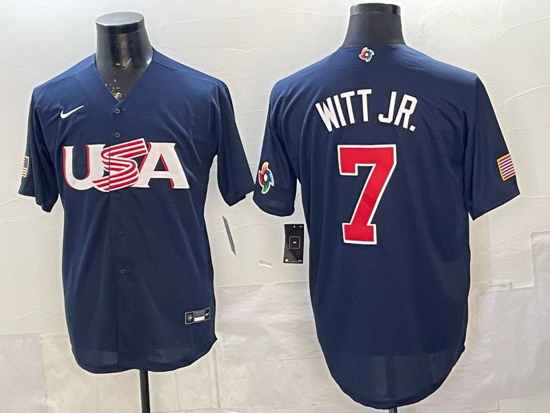 Men 2026 World Cub USA #7 Witt jr blue Nike MLB Jersey style 07